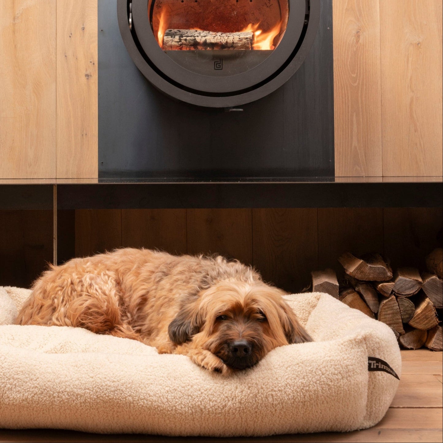 Hondenmand teddy beige