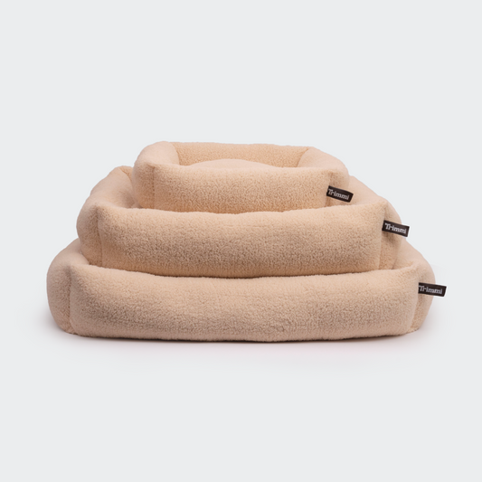 Hondenmand teddy beige