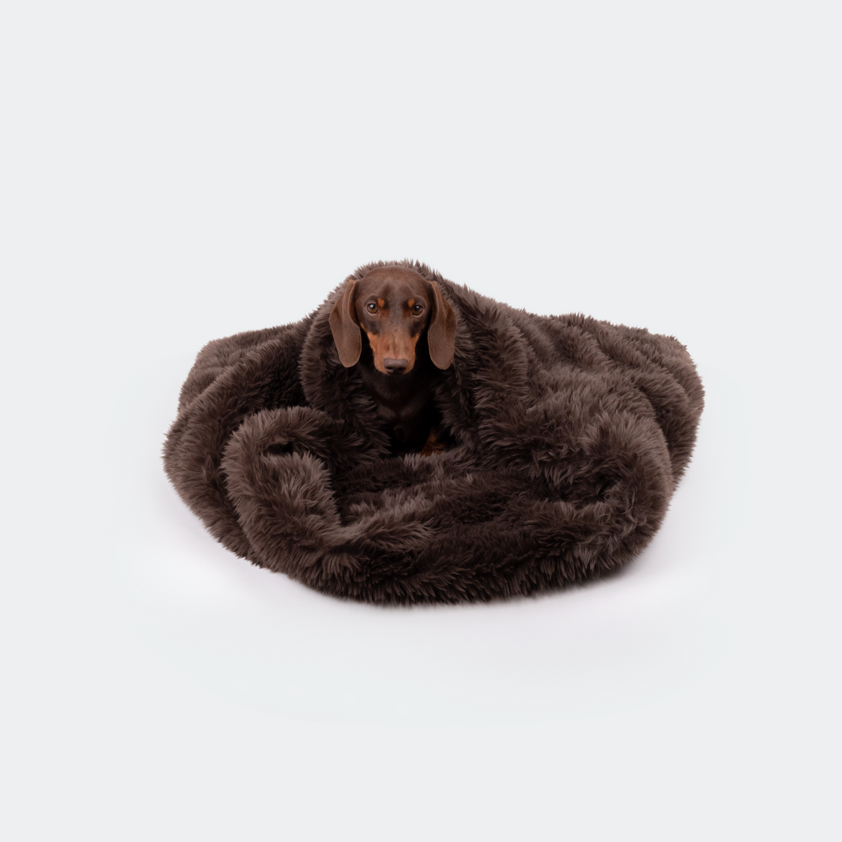 Faux fur slaapzak espresso