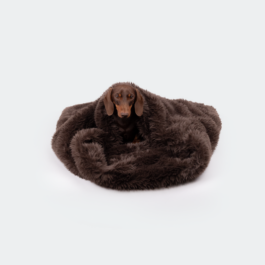 Faux fur slaapzak espresso