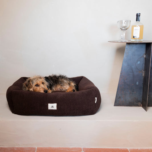 Teddy dog ​​bed chocolate
