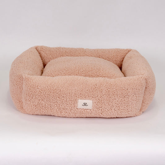 Dog bed teddy rosé
