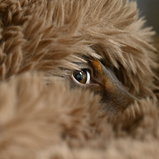 Faux fur slaapzak mocha